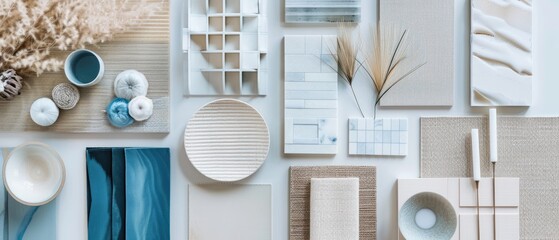 White and Brown Minimalist Interior Design with Textured Elements