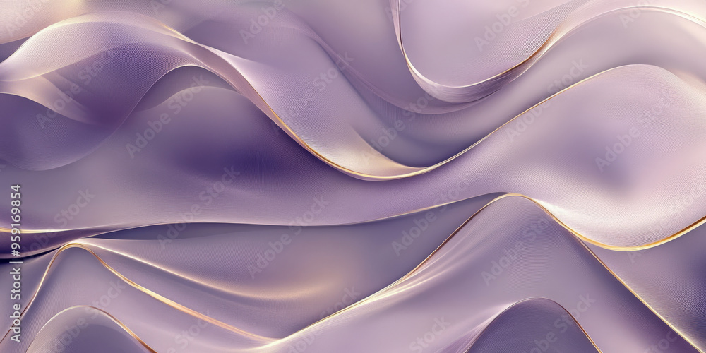 Poster a refined abstract background with flowing patterns in muted lavender and gold. the design features 