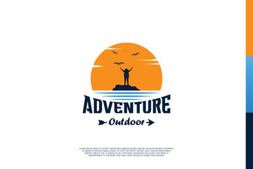 Outdoor exploration logo design. Adventure clothing apparel design