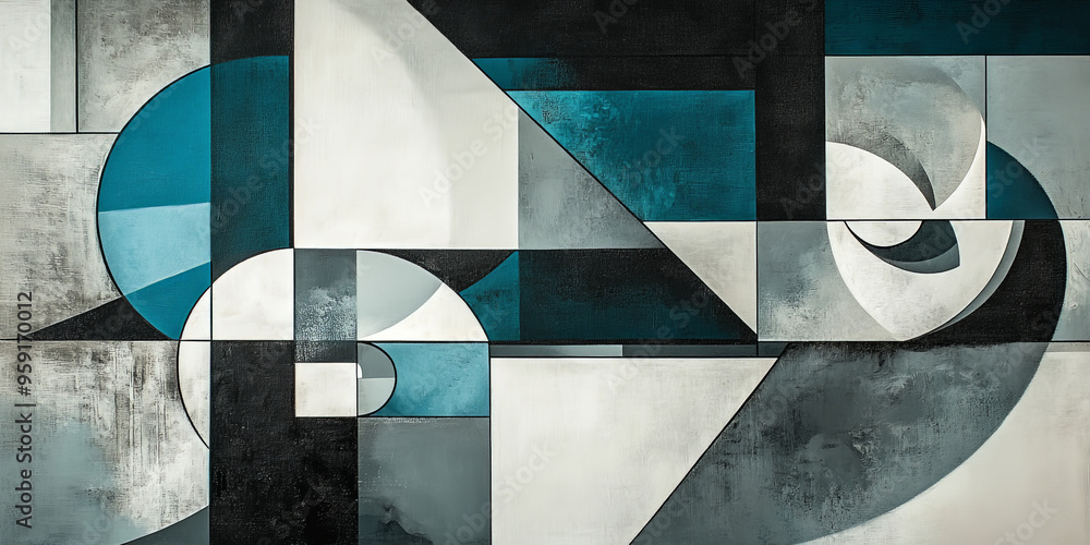 Aufkleber a modern abstract design with a focus on geometric shapes and symmetry. the composition features cle