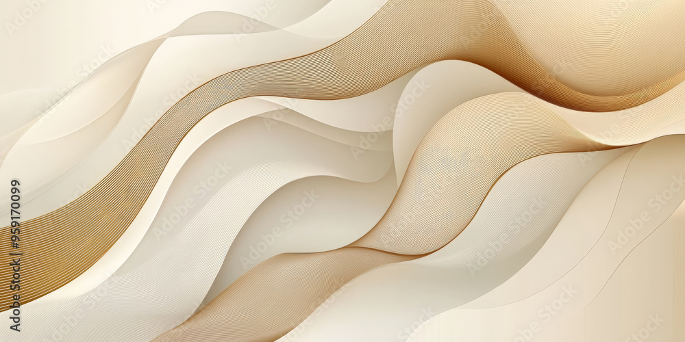 Poster a chic abstract background with smooth gradients in muted taupe and gold. the design features a high