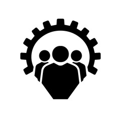 Management Icon. Teamwork management icon. Business team. Company leader, supervisor. Partnership icon. Organization workforce. Facility