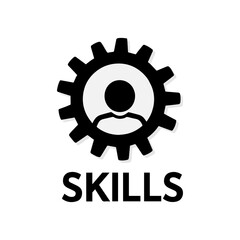 Skills icon sign. Skilled employee icon. Talents and abilities. Leadership capability development. Faculties. Skill, icon, technical