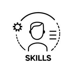 Skills icon sign. Skilled employee icon. Talents and abilities. Leadership capability development. Faculties. Skill, icon, technical