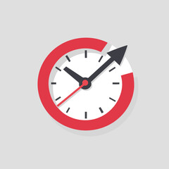 Clock icon. Time reduce icon simple vector iIllustration. Less time concept. Time, reduce, icon, less, vector, clock, watch, accuracy, blog, business, chronometer