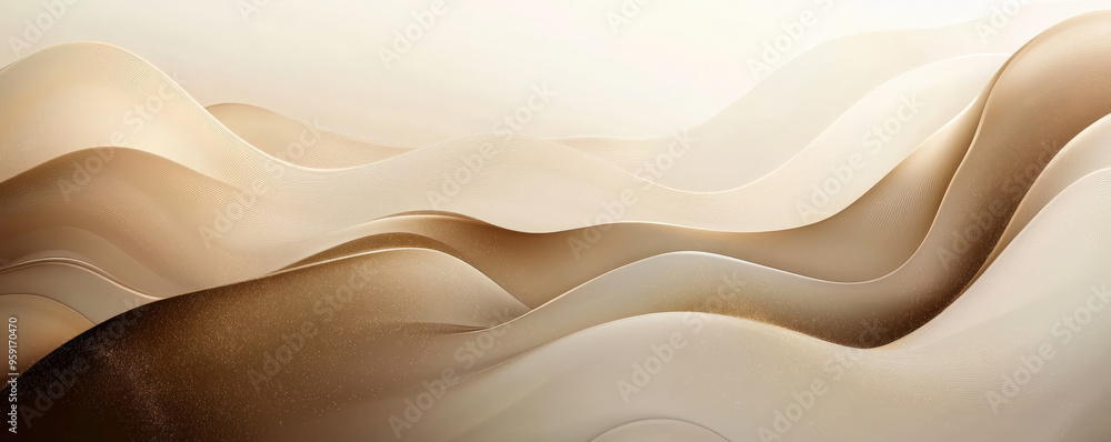 Poster a refined abstract background with smooth gradients in muted taupe and gold. the design creates a so