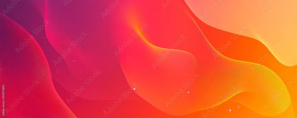 Poster modern web design backdrop with a vibrant, red-to-orange gradient and abstract, angular shapes in th