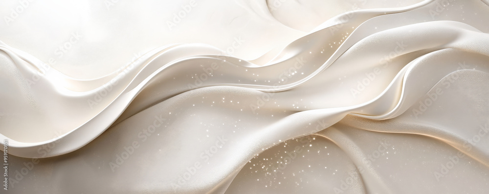 Poster a polished 3d light white background with delicate patterns and soft light effects. the design has a