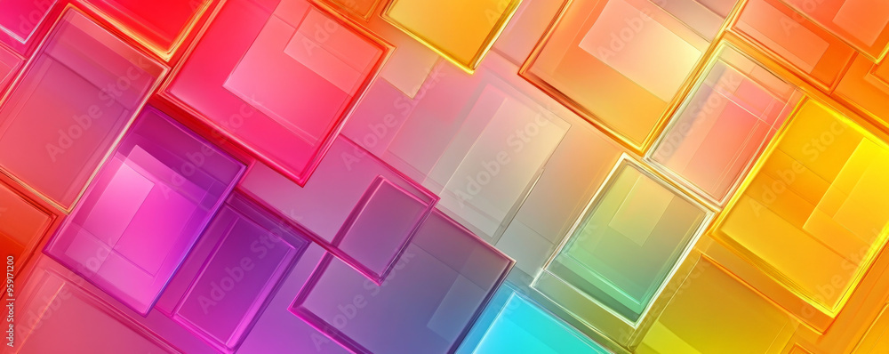 Poster a vibrant background with light color blocks in bright, lively hues. the design creates an energetic