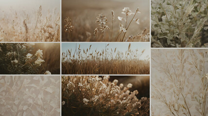 a set of calming visual assets featuring soft, neutral tones and repetitive patterns for use in wellness-related projects, HD Hyper Resolution, Highly Illustration 