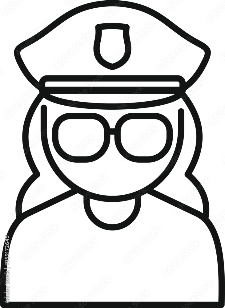 Canvas Prints Female police officer wearing glasses is protecting and serving