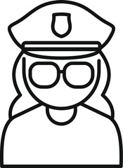 Female police officer wearing glasses is protecting and serving