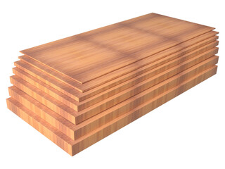 Type of wooden shapes or bars 3D rendering 