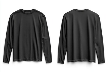 Black long sleeve tshirt mockup isolated created with Generative AI