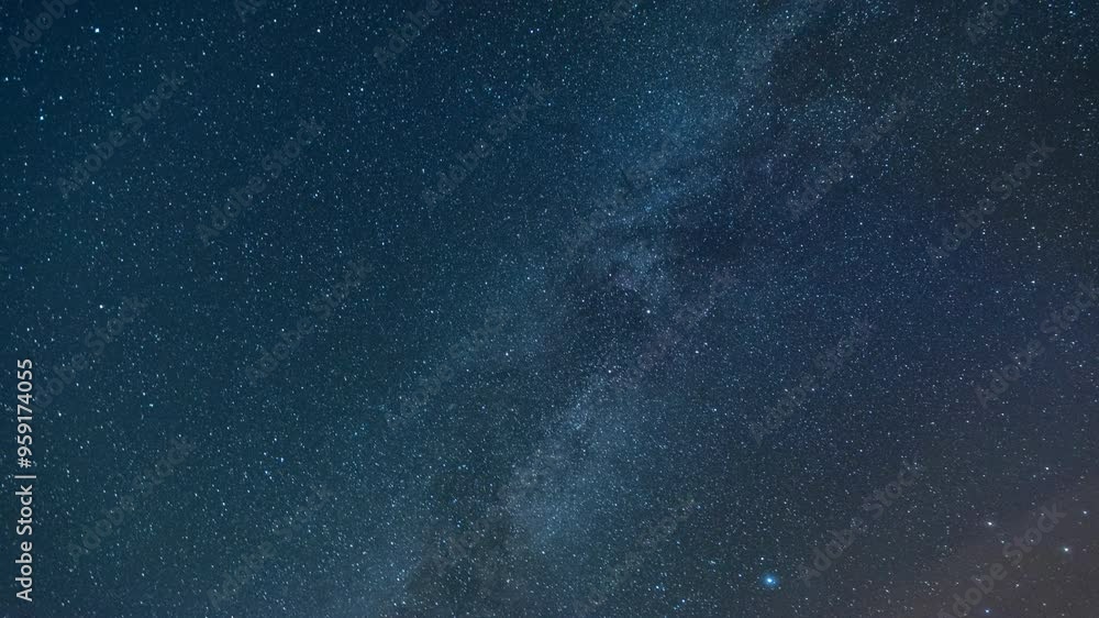 Wall mural the milky way moving across the night sky. captures the mesmerizing motion of stars and cosmic detai