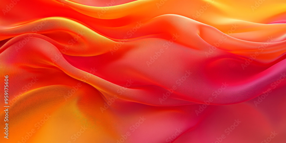 Aufkleber a vibrant abstract background featuring 3d silk fabric with a gradient from bright orange to deep re