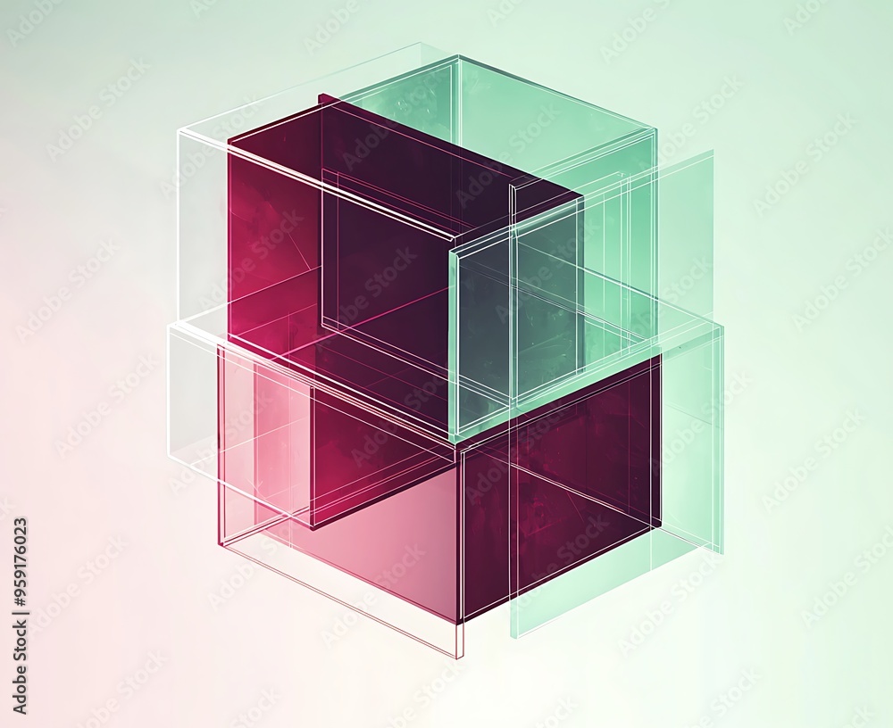 Poster abstract 3d cube background