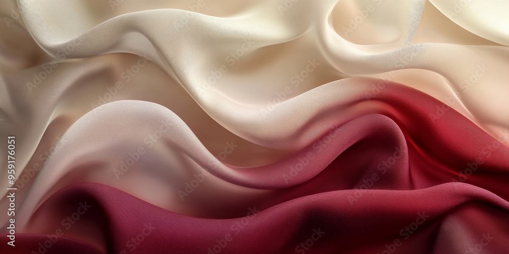 Poster a sophisticated abstract background with silky, 3d wave patterns in gradient shades of burgundy to c