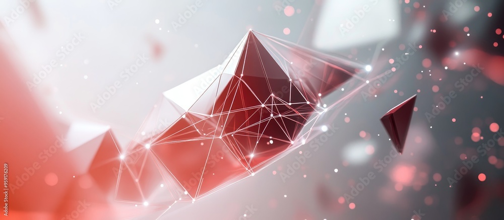 Poster abstract geometric background featuring polygon lines and dots ideal for science and business techno