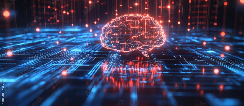 Poster artificial intelligence and machine learning in business exploring internet and technology concepts