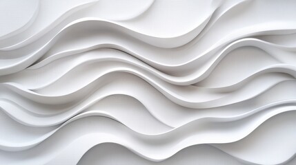 Fototapeta premium This elegant, abstract white texture features flowing waves, making it ideal for modern design applications. Perfect for walls, tabletops, and creative spaces to enhance style and visual appeal