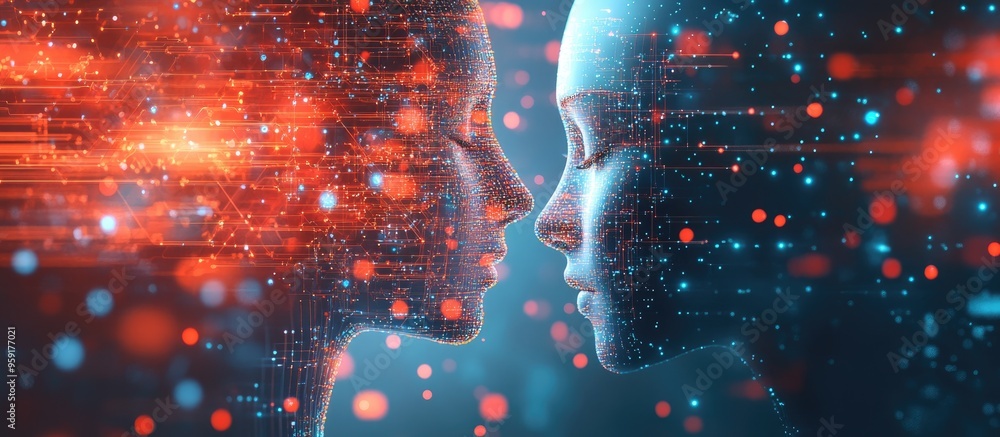Poster artificial intelligence and deep learning representation showcasing a digital concept abstract 3d il