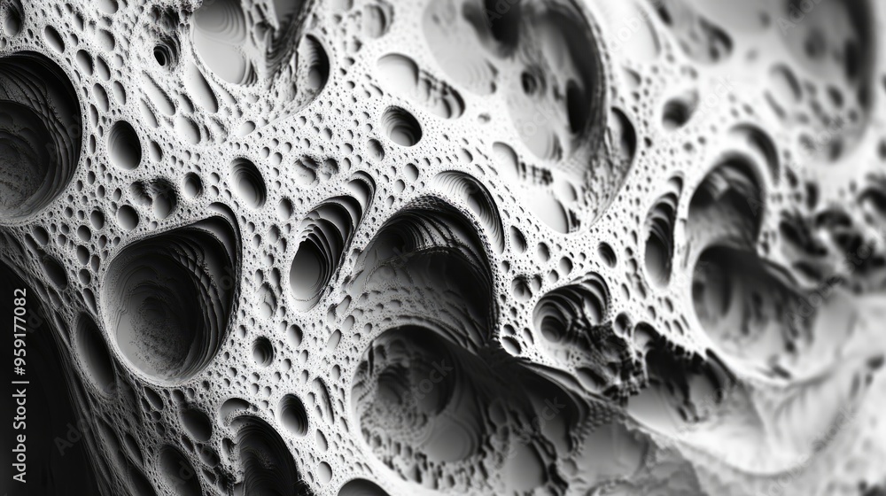 Aufkleber abstract black and white digital fractal background created on a computer