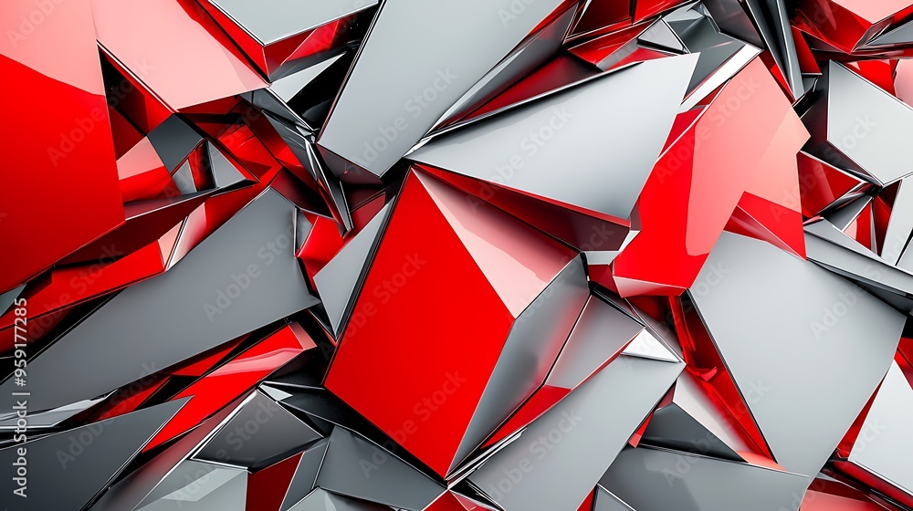 Poster abstract red background with geometric pattern