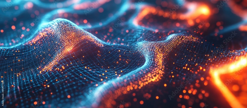 Poster deep learning artificial intelligence and neural networks conceptual visualization of technology the