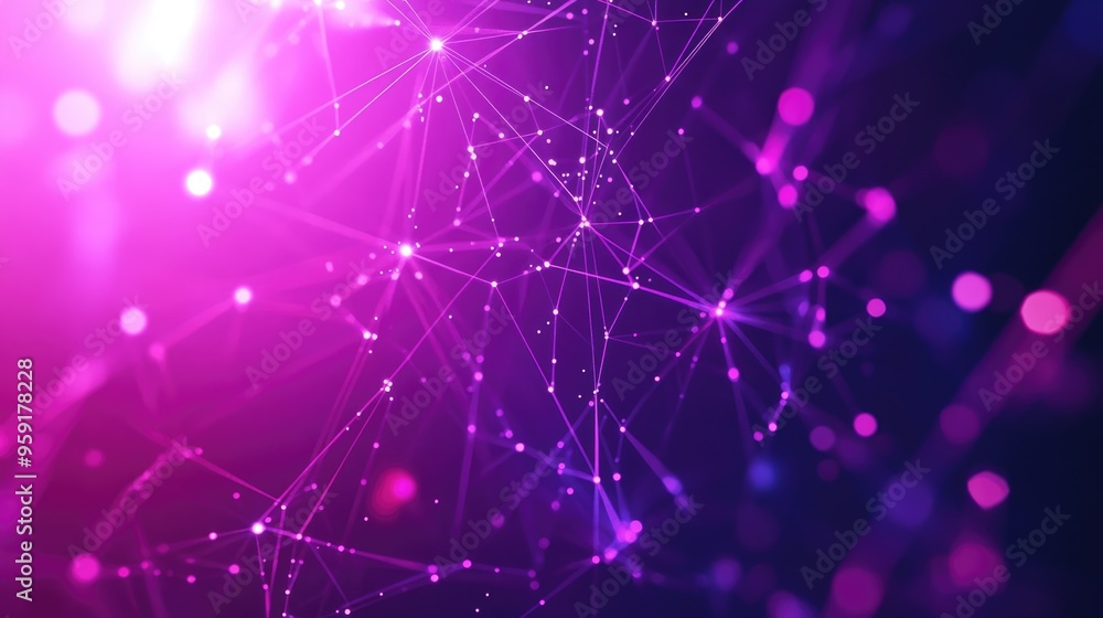 Poster abstract polygonal space with connecting dots and lines on a bright background minimalistic graphic 