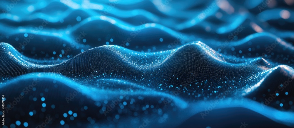 Aufkleber blue wave light gradient texture background abstract representation of ai technology and big data in