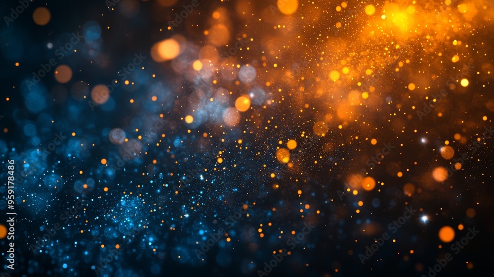 Poster this stunning abstract design features a vibrant gradient of blue and orange, enhanced by enchanting