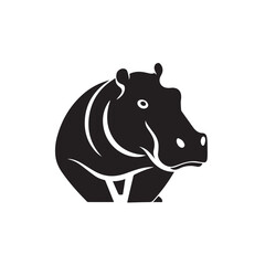 Naklejka premium hippo in cartoon, doodle style . Image for t-shirt, web, mobile apps and ui. Isolated 2d vector illustration in logo, icon, sketch style, Eps 10, black and white. AI Generative