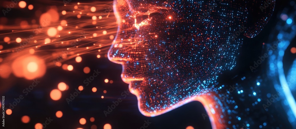 Poster virtual digital representation of artificial intelligence with a focus on deep learning concepts sho