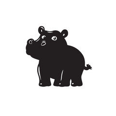 Obraz premium hippo in cartoon, doodle style . Image for t-shirt, web, mobile apps and ui. Isolated 2d vector illustration in logo, icon, sketch style, Eps 10, black and white. AI Generative
