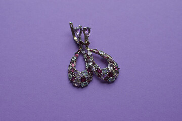 Beautiful silver earrings with natural semi-precious stones: garnets - rhodolites, amethysts and topazes.