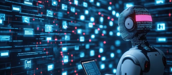 Smart digital customer service application concept powered by artificial intelligence providing instant responses to online messages for enhanced customer support