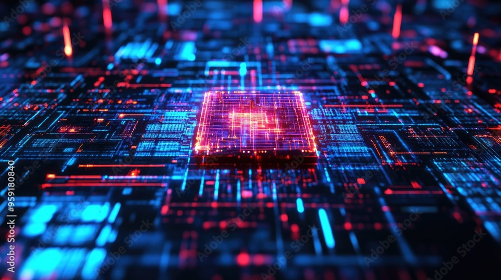 Poster digital concept of nft in computer technology