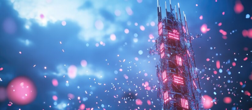 Image of a 5G Massive MIMO mast for a telecommunications network