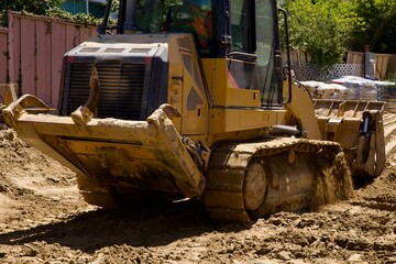 bulldozer at construction work site