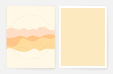 Obraz premium Modern card with colorful shapes. Set of 2 minimalistic backgrounds for greeting card, banner, poster, cover, flyer.