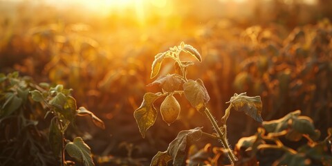 Potato Late Blight Symptoms on Stems