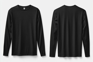 Naklejka premium Black long sleeve tshirt mockup isolated created with Generative AI
