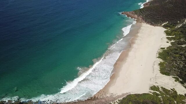 Aerial View Of the Calm Blue Sea In Shoal Bay, Port Stephens, Australia.