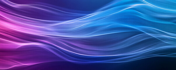 Fototapeta premium A contemporary background with flowing light lines in shades of cyan and purple. The lines create a smooth, flowing pattern that adds depth and sophistication.