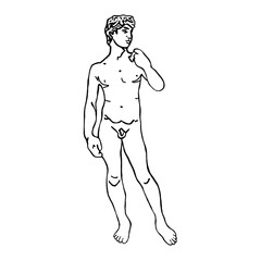 Michelangelo's David Renaissance Sculpture Statue Art History Illustration