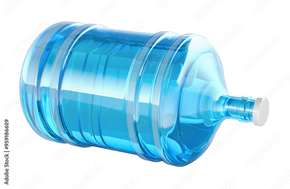 Poster gallon bottled water. 3d rendering isolated on transparent background