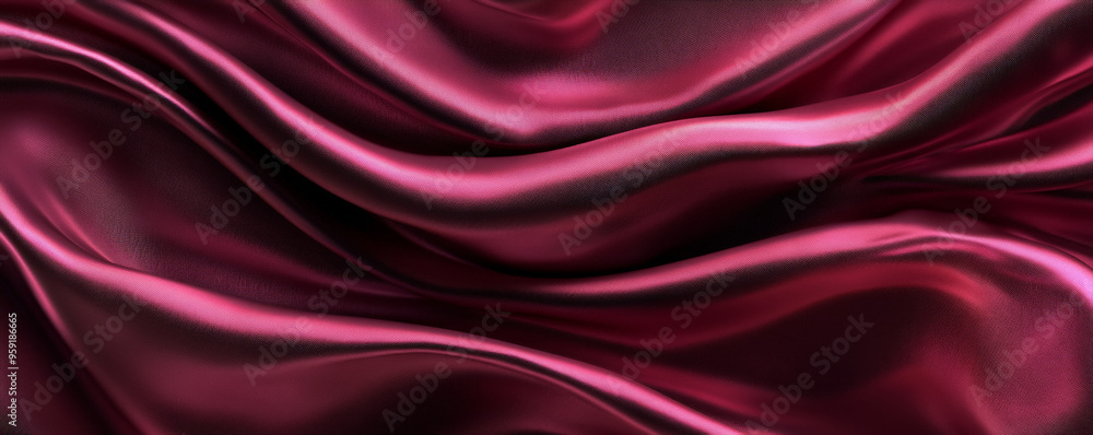 Aufkleber an abstract background with silky, 3d wave patterns in a gradient from rich burgundy to soft pink. t