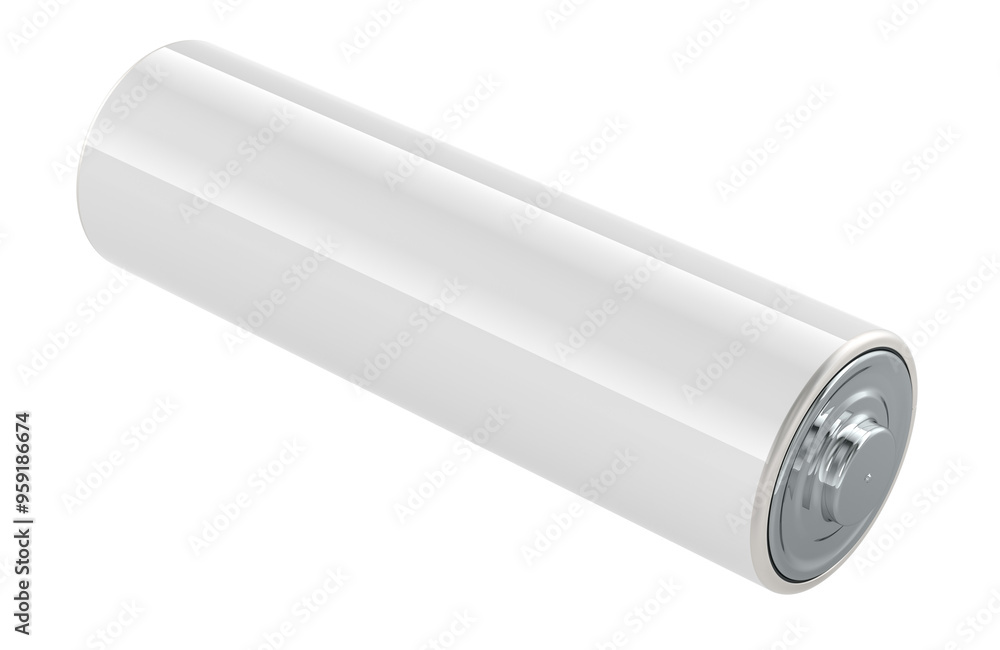 Poster rechargeable aa battery, 3d rendering isolated on transparent background