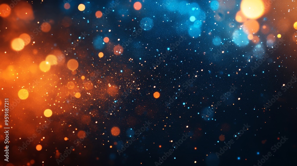 Poster an abstract background features a stunning blend of blue and orange hues enhanced by a striking boke